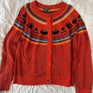 ModCloth XL Halloween Cardigan Fair Isle